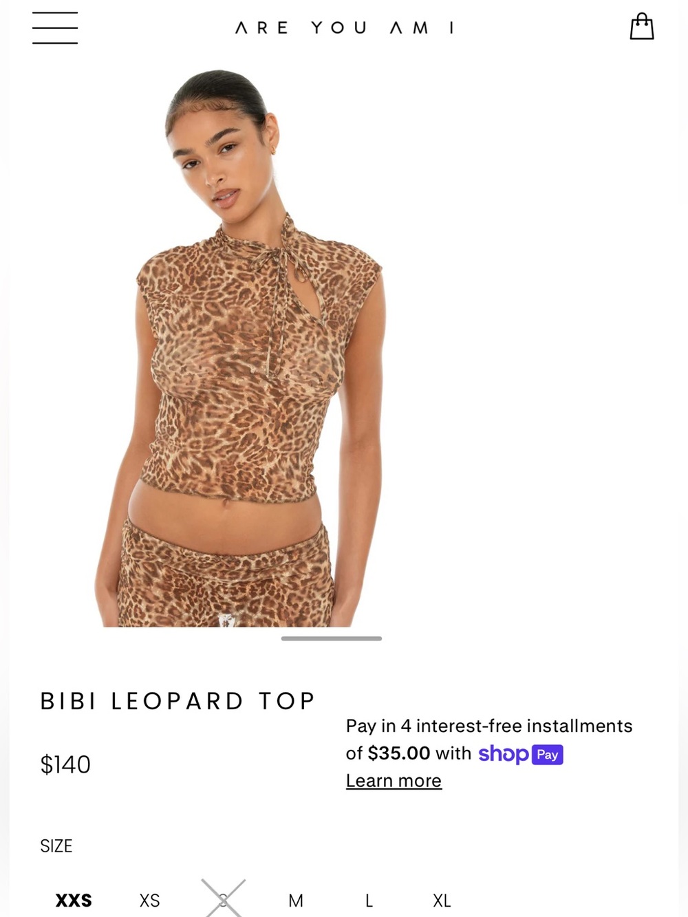 ARE YOU AM I Bibi Leopard Top - Brown Leopard Print